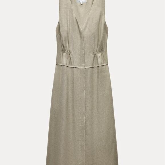 Zara Linen Midi Dress - Picture 3 of 7